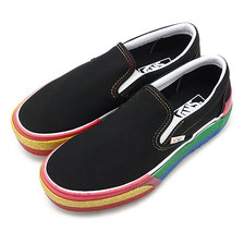 VANS GLITTER CLASSIC SLIP-ON STACKED BLACK/RAINBOW VN0A4TZVWW1画像
