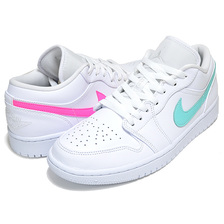 NIKE AIR JORDAN 1 LOW white/multi-color-light aqua CW7033-100画像