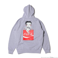 COCA-COLA &times; BETTY BOOP&trade; PULLOVER SWEAT HOODIE GRAY BK-86画像