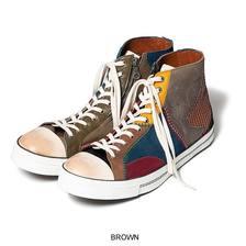 glamb Patchworked leather sneakers Brown GB0220-AC03画像
