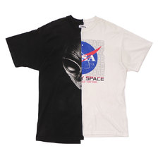 AWESOME BOY &times; Ichiryu made GREY &times; NASA Remake Tee BLACK WHITE画像