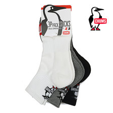 CHUMS 3P Booby Logo Crew Socks CH06-1065画像