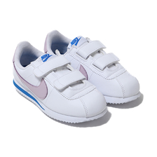NIKE CORTEZ BASIC SL (PSV) WHITE/ICED LILAC-SOAR-METALLIC SILVER 904767-108画像