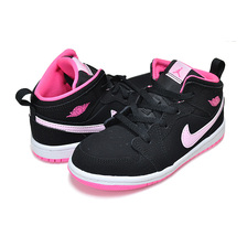 NIKE JORDAN 1 MID(TD) black/pink form-digital pink-white 644507-066画像