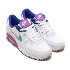 NIKE W AIR MAX 90 SE WHITE/MULTI-COLOR-PURPLE NEBULA CJ0623-100画像