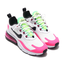 NIKE W AIR MAX 270 REACT WHITE/BLACK-HYPER PINK-PINK BLAST CJ0619-101画像