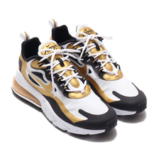 NIKE AIR MAX 270 REACT WHITE/METALLIC GOLD-BLACK CW7298-100画像