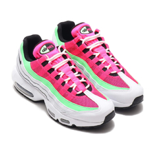 NIKE WMNS AIR MAX 95 WHITE/BLACK-HYPER PINK-ILLUSION GREEN CJ0624-101画像