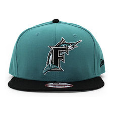 NEW ERA FLORIDA MARLINS 9FIFTY SNAPBACK CAP TEAL BLACK NE18494画像