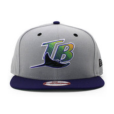 NEW ERA TAMPA BAY DEVIL RAYS 9FIFTY SNAPBACK CAP GREY PURPLE NE18956画像