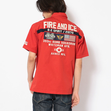 AVIREX S/S PATCHED MILITARY SHIRT FIRE&ICE 6105100画像