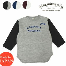 WAREHOUSE Lot 4800 7分袖ベースボールT CARDINAL画像