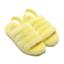 UGG FLUFF YEAH SLIDE NEON NEON YELLOW 1110085-NEYL画像