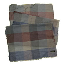 DAPPER'S Gingham Check Stole by V-FRAAS NAVY BLUE LOT1381画像