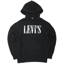 Levi's 90'S SERIF LOGO RELAXED HOODIE MINERAL BLACK 72632-0018画像