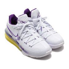 NIKE LEBRON XVII LOW WHITE/VOLTAGE PURPLE-DYNAMIC YELLOW CD5007-102画像