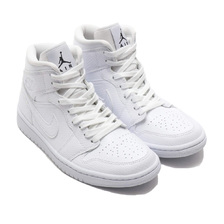 JORDAN BRAND WMNS AIR JORDAN 1 MID WHITE/WHITE BQ6472-110画像