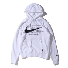 NIKE AS M NSW SWOOSH HOODIE PO FT WHITE/BLACK CJ4864-100画像