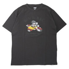 Schott &times; Disney T-SHIRT GO TO THE N.Y.C. MICKEY MOUSE CHARCOAL 3103135画像
