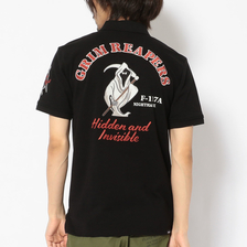 AVIREX S/S EMBROIDERED POLO SHIRT GRIM REAPERS 6103398画像