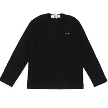 PLAY COMME des GARCONS MENS BLACK HEART WAPPEN LS TEE BLACK画像