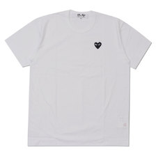 PLAY COMME des GARCONS MENS BLACK HEART WAPPEN TEE WHITE画像