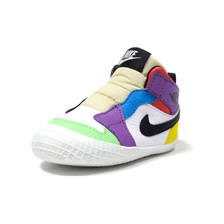 JORDAN BRAND JORDAN 1 CRIB BOOTIE WHITE/BLACK/TEAM ORANGE/PURPLE/GREEN AT3745-109画像