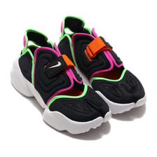 NIKE W AQUA RIFT BLACK/WHITE-FIRE PINK-GREEN STRIKE BQ4797-001画像