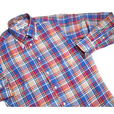 INDIVIDUALIZED SHIRTS L/S STANDARD FIT B.D. MULTI CHECK SHIRTS blue x red画像