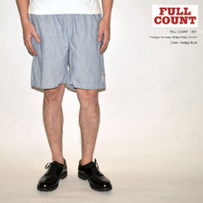 FULLCOUNT INDIGO HICKORY STRIPE EASY SHORTS 1339画像