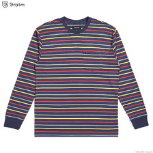Brixton HILT L/S POCKET KNIT (W.NAVY&times;L.RED) 02627画像