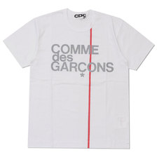 COMME des GARCONS MENS LOGO LINE TEE WHITE画像