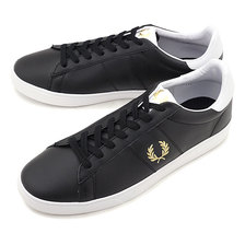 FRED PERRY SPENCER LEATHER BLACK/METALIC GOLD B8255-102画像