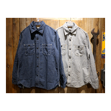 FREEWHEELERS NEAL Cotton/Linen Indigo Small Check 2013001画像