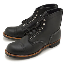 RED WING 6 INCH IRON RANGE BOOT BLACK HARNESS LEATHER 8084画像
