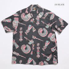SUN SURF COTTON / LINEN SLUBYARN S/S OPEN SHIRT "NATIVE MASKS" SS38410画像