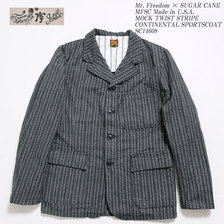 Mr. Freedom &times; SUGAR CANE MFSC Made in U.S.A. MOCK TWIST STRIPE CONTINENTAL SPORTSCOAT SC14608画像