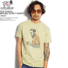 The Endless Summer TES CHECK MALIBU STAR T-SHIRT -BEIGE- FH-0574324画像
