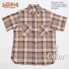 SUGAR CANE VOILE PANAMA S/S WORK SHIRT SC38433画像