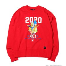 ATMOS LAB &times; THE SIMPSONS 2020 FAMILY CREW RED AL20S-PC01-RED画像