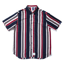 APPLEBUM Stripe S/S Shirt NAVY RED BEIGE画像