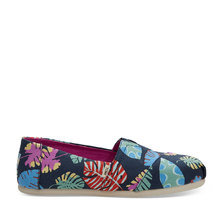 TOMS ALPARGATA Navy Tropical Leaves 10013524画像