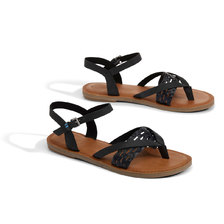 TOMS LEXIE Black Leather/Synthetic Braid 10013458画像