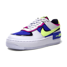 NIKE (WMNS) AIR FORCE 1 SHADOW WHITE/BARELY VOLT/SAPPHIRE/FIRE PINK/BLANKET BLUE CJ1641-100画像