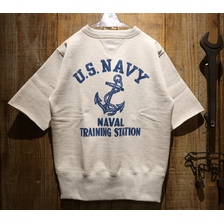 FREEWHEELERS SET-IN CUT-OFF SLEEVE SWEAT SHIRT &ldquo;NAVAL TRAINING STATION&rdquo; 2024002画像