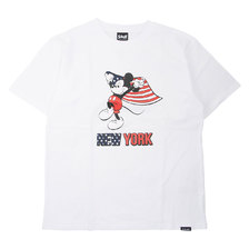Schott &times; Disney T-SHIRT NEW YORK MICKEY MOUSE WHITE 3103132画像