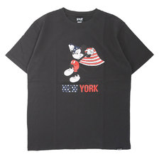 Schott &times; Disney T-SHIRT NEW YORK MICKEY MOUSE CHARCOAL 3103132画像