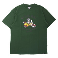 Schott &times; Disney T-SHIRT GO TO THE N.Y.C. MICKEY MOUSE DARK GREEN 3103135画像