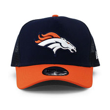 NEW ERA DENVER BRONCOS 9FORTY D-FRAME TRUCKER MESH CAP NAVY-ORANGE 11434243画像