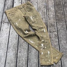 LEFLAH PAINT OVERDYE SKINNY DENIM -BROWN-画像